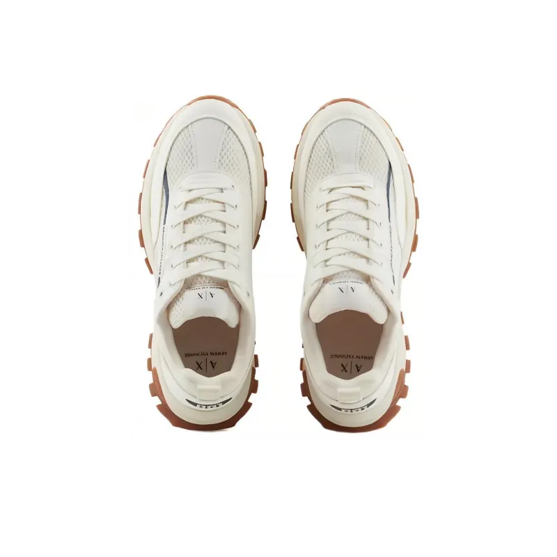 ARMANI EXCHANGEAE Abrasion Resistant Low Top Casual Shoes Men's Ecru-2