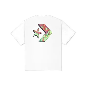 Converse Drop Shoulder Sleeve T Shirt Unisex White