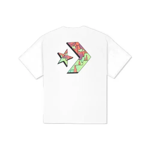 Converse Drop Shoulder Sleeve T-Shirt Unisex White