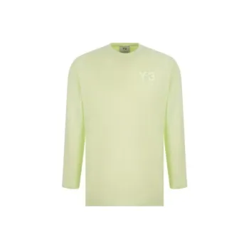 Y 3 SS22 Men's Cotton Pullover Long Sleeve T Shirt Green