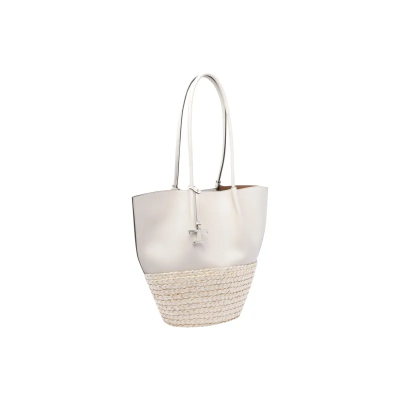 TOD'S Nappa Leather Tote Bag, Shopping Bag, Shoulder Bag Regular Women's White-1