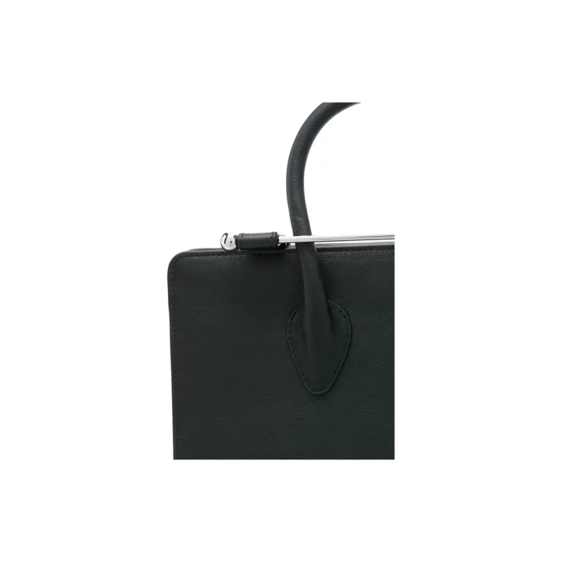 Strathberry Calfskin Tote Bag Shopping Bag Handbag Medium Size Women's Black-3