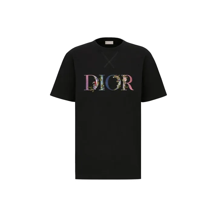 DIOR Flowers Embroidered T Shirt-0