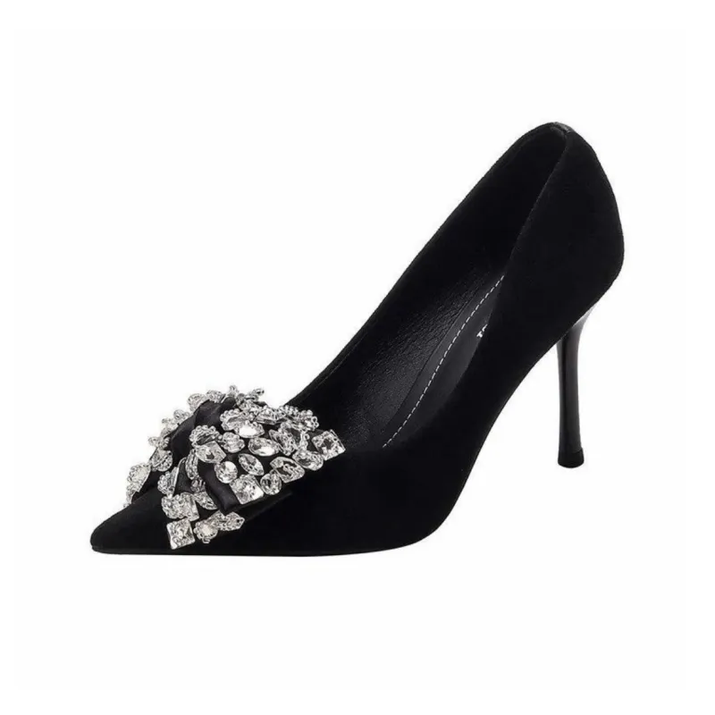 NTOZE Slim Heel High Heels Women's Black Gift Box Set-1
