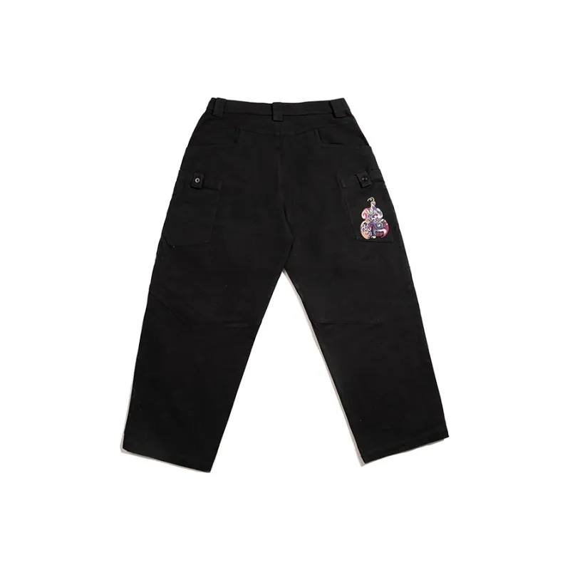 WOOKONG Spring And Fall Season Cargo Pants Unisex Black-1