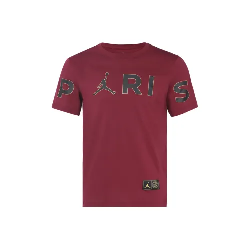 JORDAN T Shirts Men Bordeaux Burgundy
