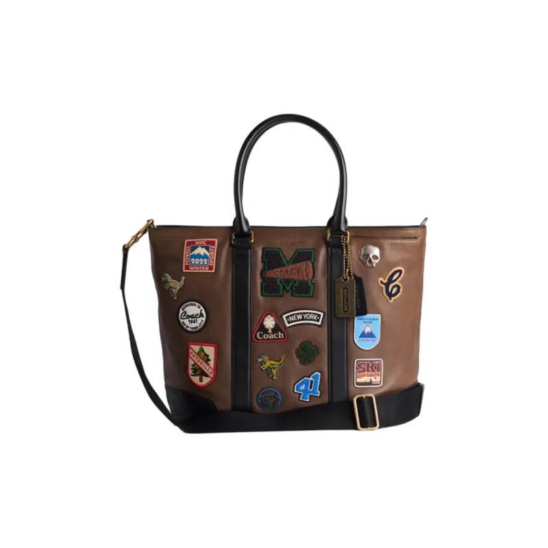 COACH Cow Leather Tote Bag, Shopping Bag, Shoulder Bag, Handbag Tubas Women's Cigar-0