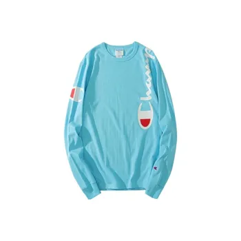 Champion Long-Sleeved T-Shirt US Version Unisex Sky Blue