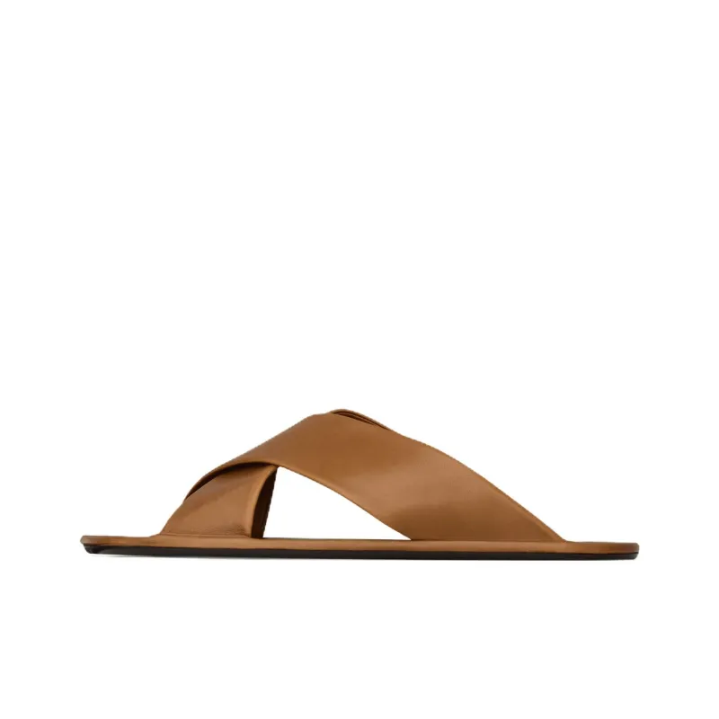 SAINT LAURENT Slide Slippers Women's Brown-0