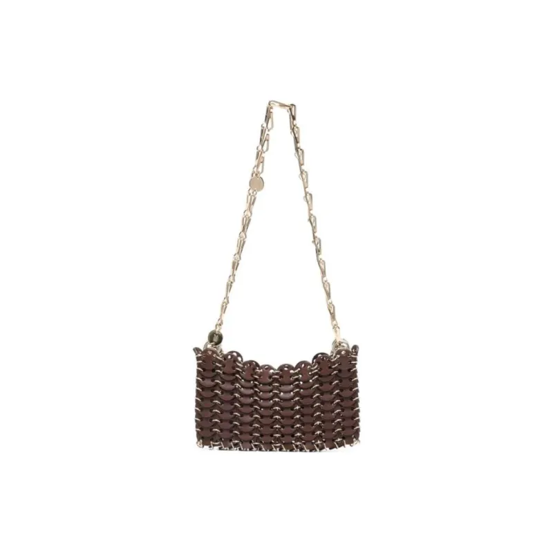 Paco Rabanne Calfskin Crossbody Bag, Shoulder Bag Women's Brown-3