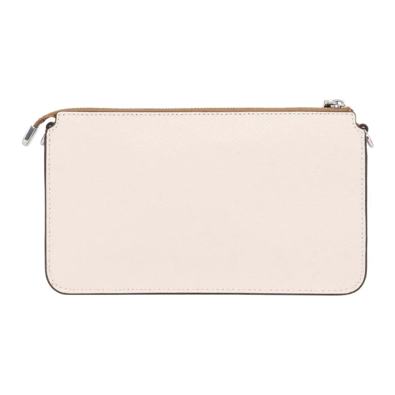 COACH POPPY Cross Grain Leather Combo Bag, Shoulder Bag, Crossbody Bag Trumpets Women's Chalk White & Pink-3