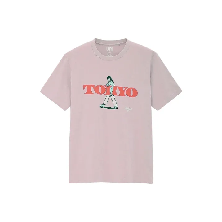 UNIQLO T Shirts Unisex Pink-0