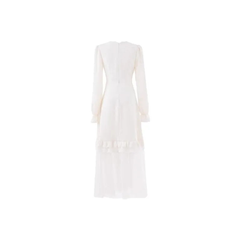 Long Sleeved Dress Style Women's Apricot Single Item-1