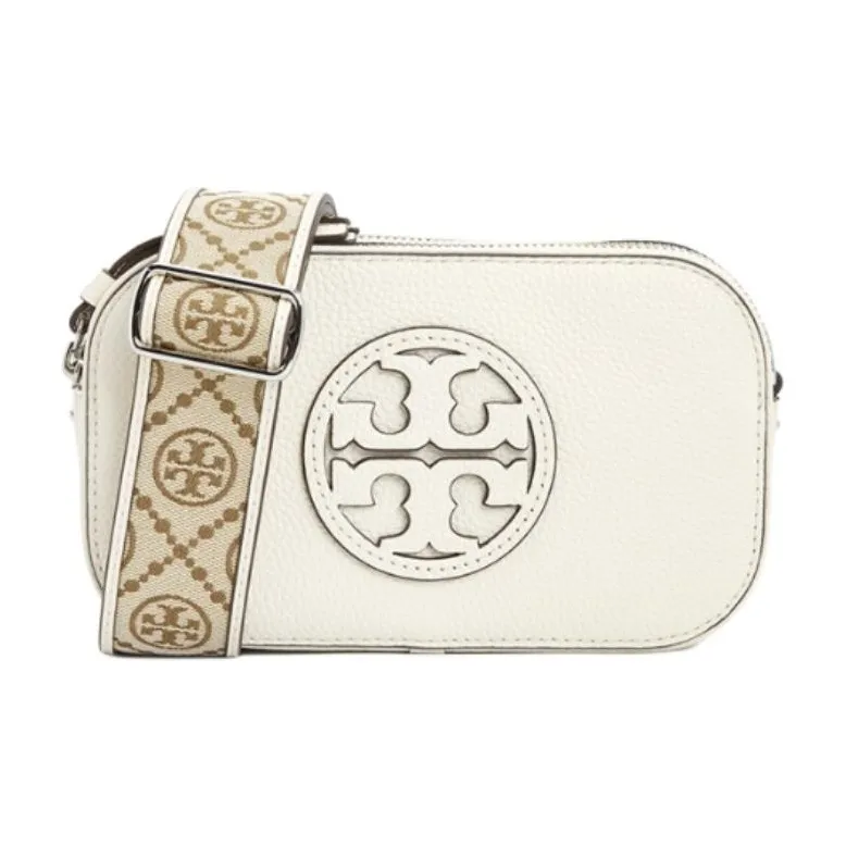 TORY BURCH Miller Leather Crossbody Bag, Shoulder Bag Mini Women's Ivory-0