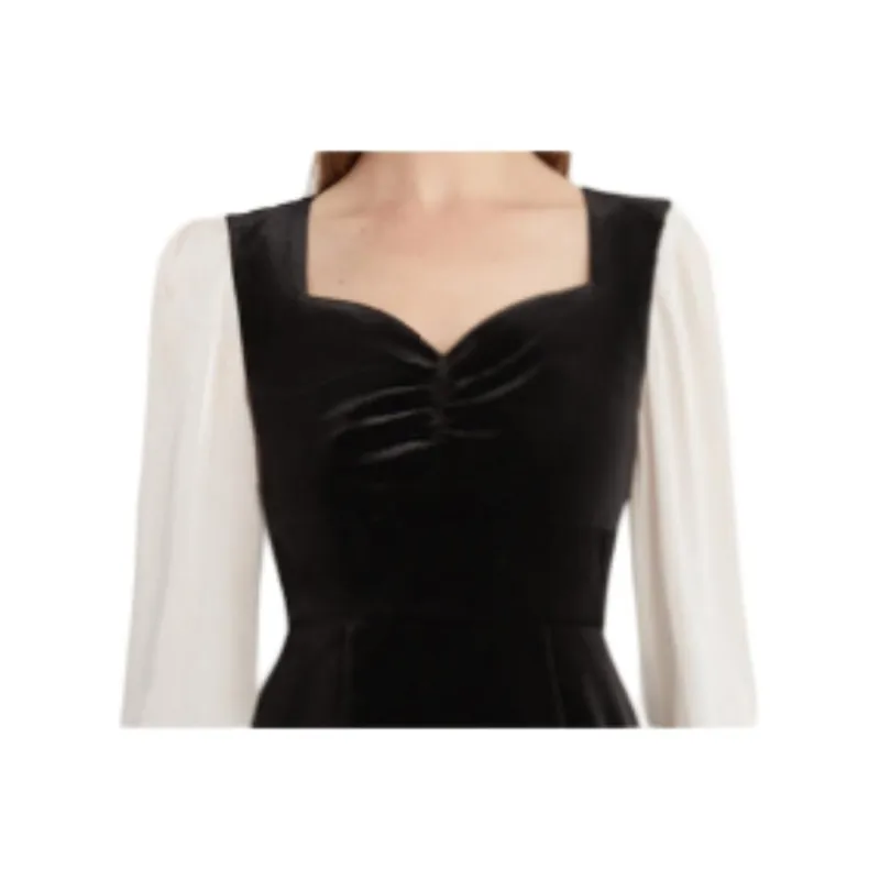 DPLAY Long Sleeved Dress Women's Black & White-1