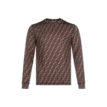 FENDI T-Shirts Men Brown Black