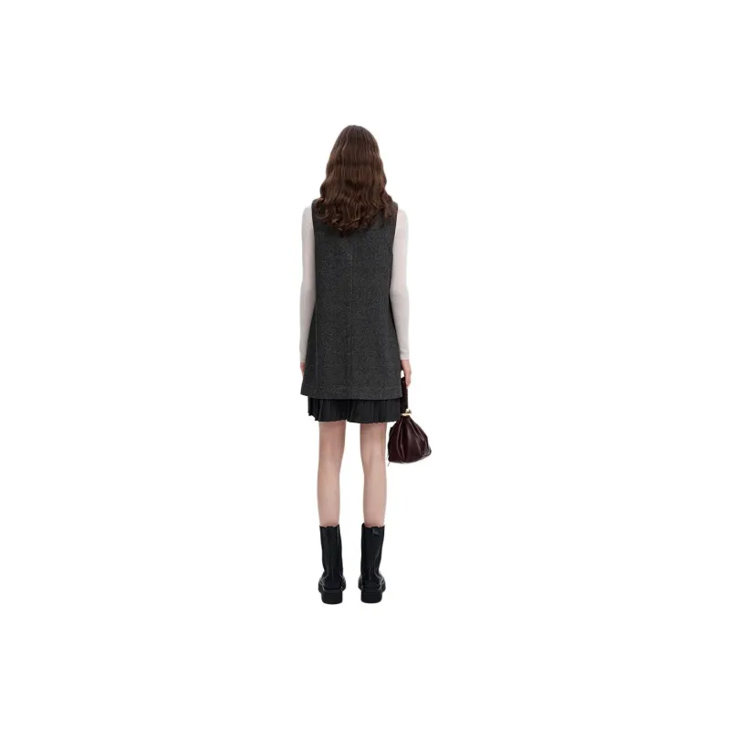 Self Who Sleeveless Dress Women's Premium Gray-2