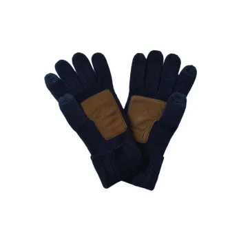 Polo Ralph Lauren Merino Wool Leather Knit Gloves Unisex Dark Blue