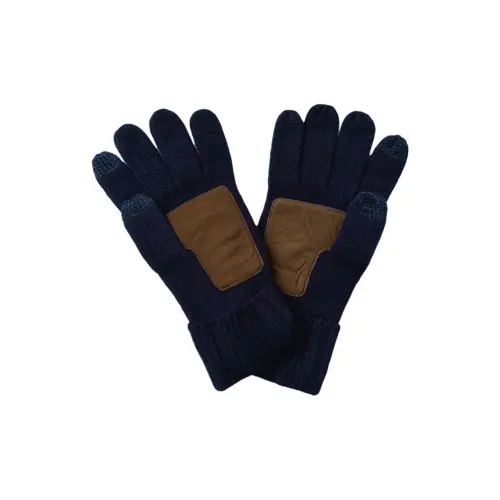 Polo Ralph Lauren Merino Wool Leather Knit Gloves Unisex Dark Blue