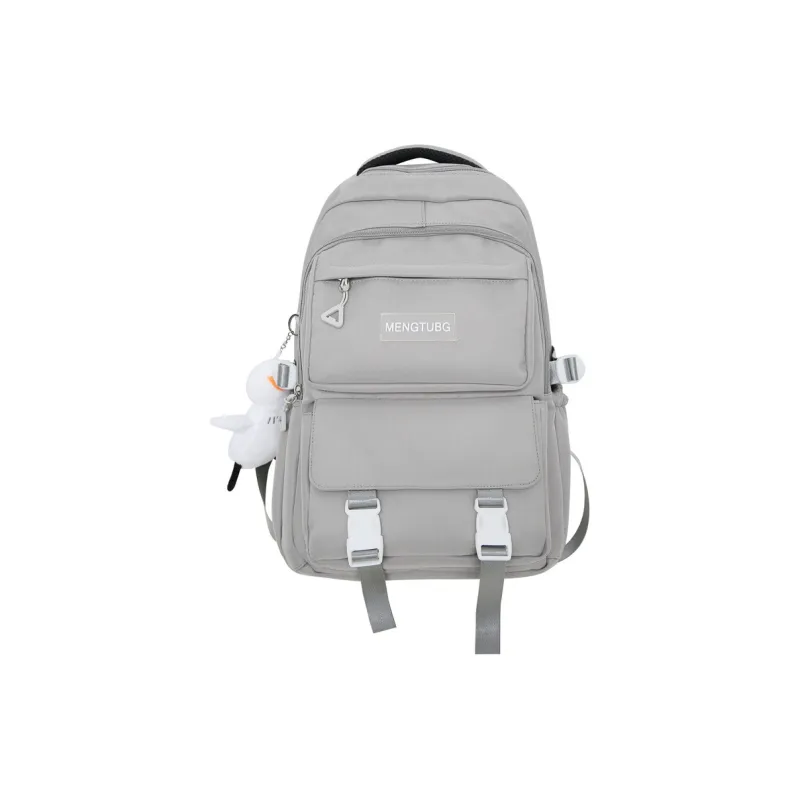 Travel Nylon Backpack Unisex Black/White/Purple/Gray-25