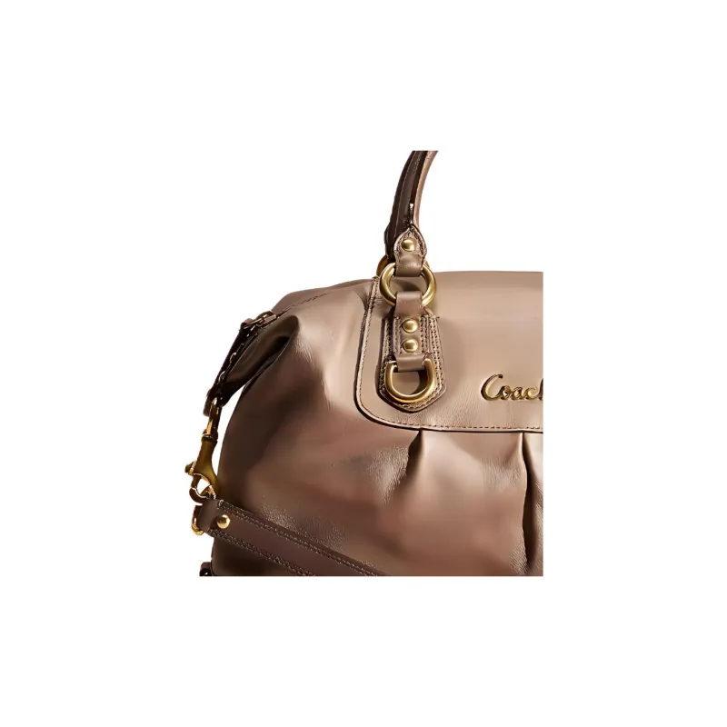 COACH Ashley Leather Travel Bag Handbag Shoulder Bag Crossbody Bag Large Size Women's Gold-3