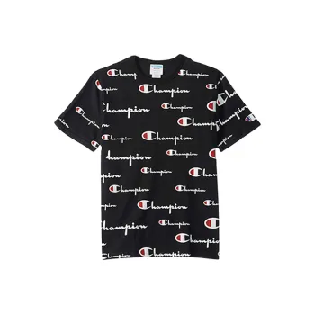 Champion Straight T Shirt US Version Unisex Black