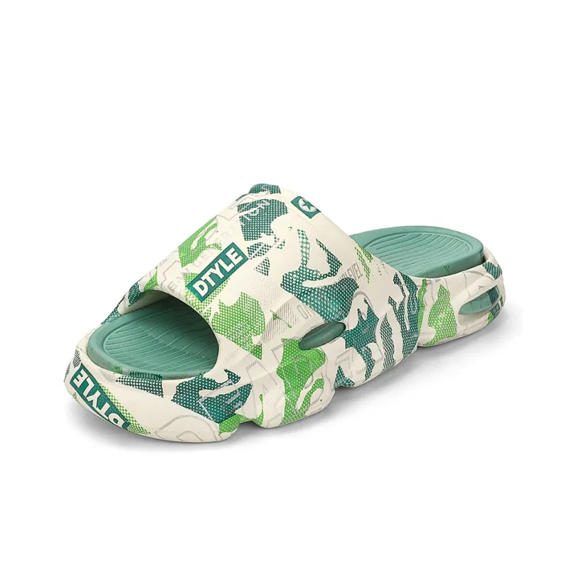 FCMM Slide Slippers Unisex White Green/Black Orange-2
