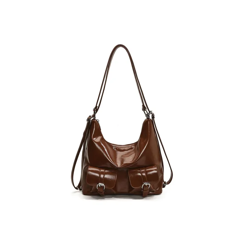 DALO PU Shoulder Bag Women's Black/Red/Coffee/Brown-12