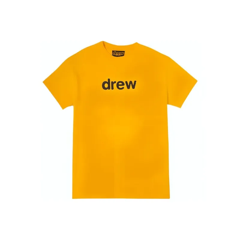 Drew House Letter Logo Series T Shirts Unisex Yellow-0