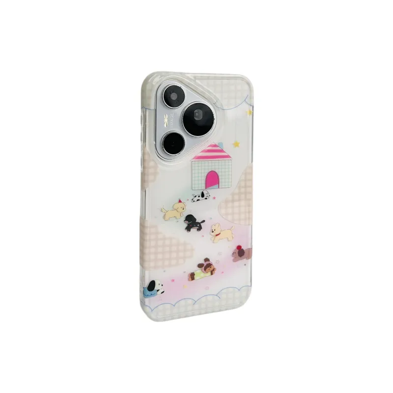 Wei Xin Acrylic Material Plaid House Home Puppy Phone Cases Compatibility Huawei Mate 70/60/50 Pro/Pura 70/70 Pro+-1