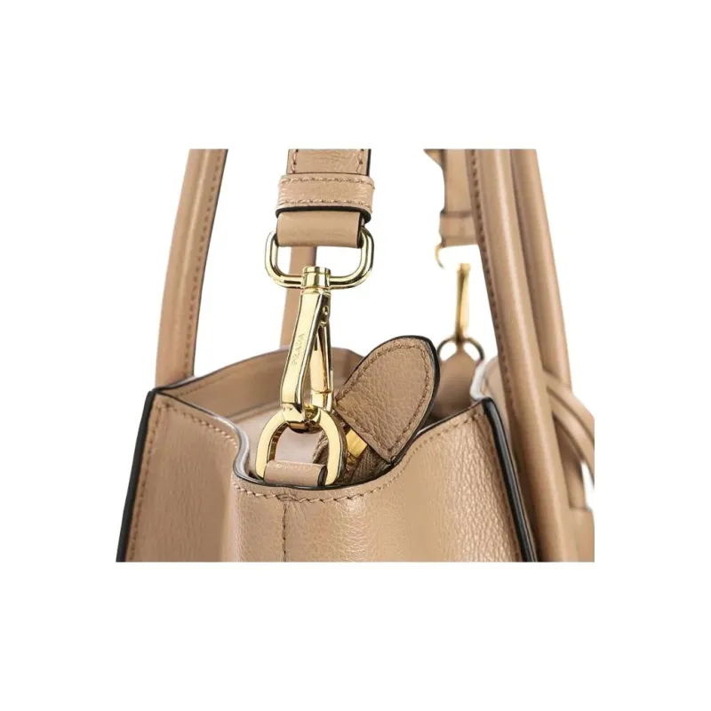PRADA Calfskin Tote Bag, Shopping Bag, Shoulder Bag, Crossbody Bag, Handbag Women's Beige-6