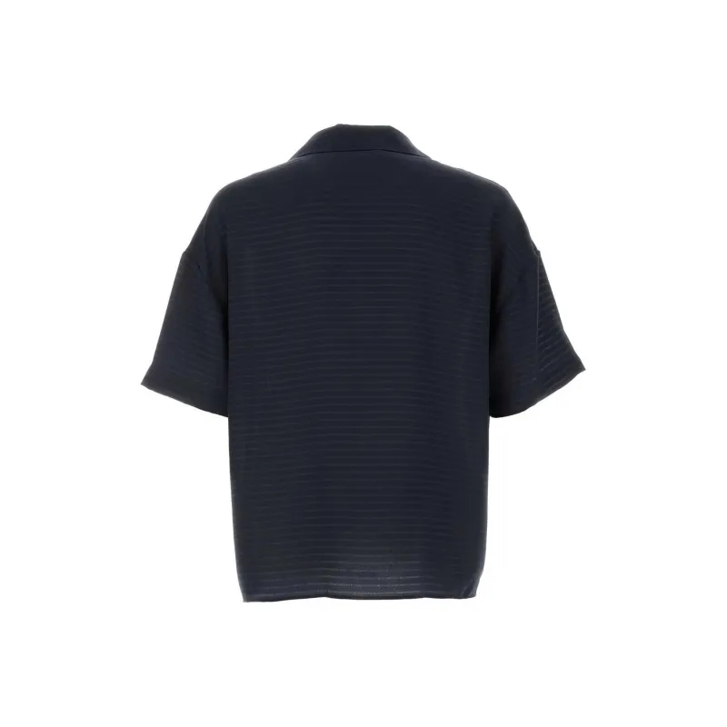 SAINT LAURENT Striped Short Sleeved Polo Shirt-1