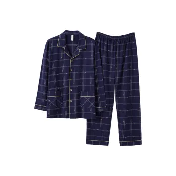 FARO Pajama Set Men's Dark Blue Plaid