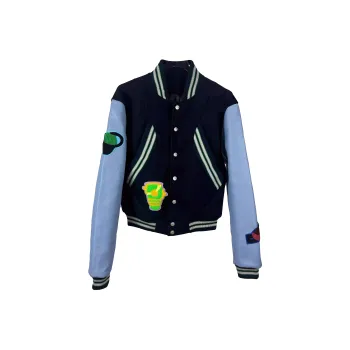 SOCKKEY Baseball Jacket Unisex Navy Blue