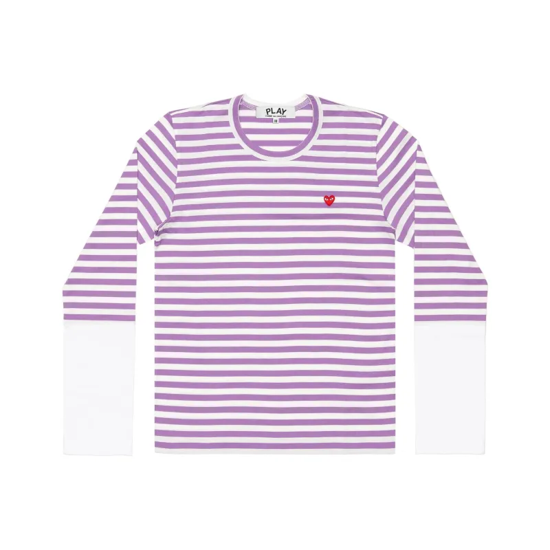 CDG Play T Shirts Men Purple-0