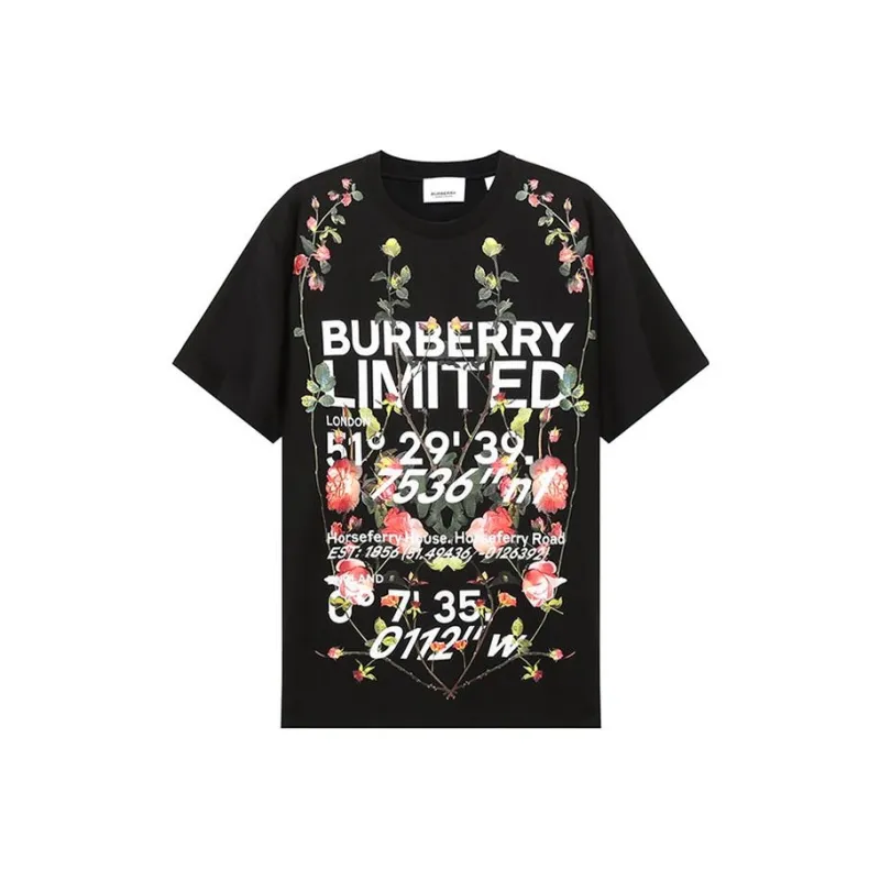 Burberry Montage Print Cotton Oversized T Shirt-0