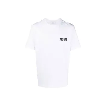 MSGM Logo Printed Crewneck T Shirt
