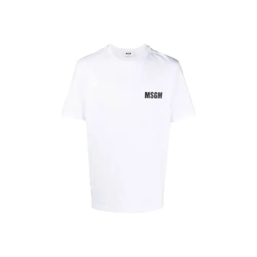 MSGM Logo Printed Crewneck T Shirt