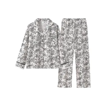 Gongdie Pajama Set Women's Black White
