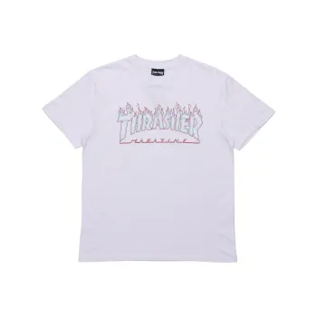 Thrasher Crew Neck Loose Fit Straight Short Sleeved T Shirt Japan Version Unisex White