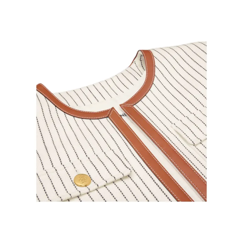 CELINE Chelsea Jacket In Striped Wool-4