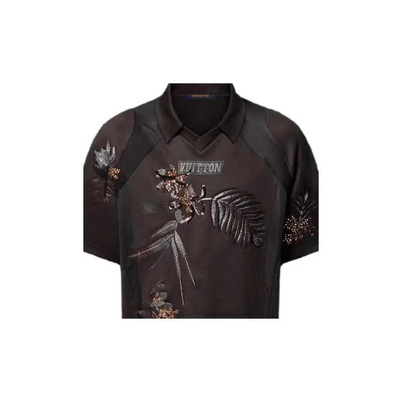 Lv Embellished Jersey T Shirt-3