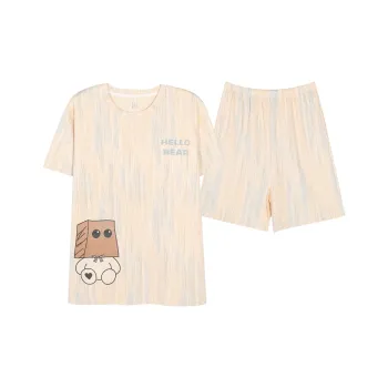 CHUDUAN Pajama Set Unisex Apricot