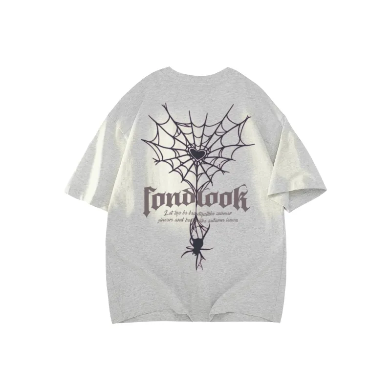 FONDLOOK T Shirt Unisex White Heather Gray-14