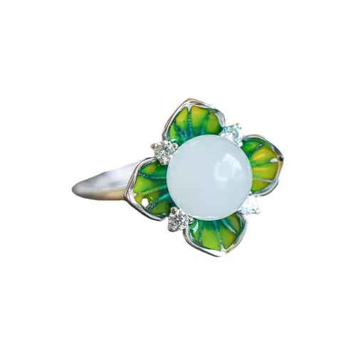 Jade Ink Love Hetian Jade Rings White Jade Women's
