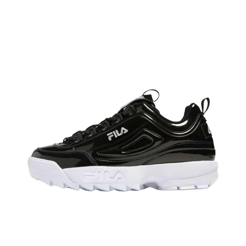 FILA DISRUPTOR II PREMIUM Low Top Casual Shoes Women's Black White-0