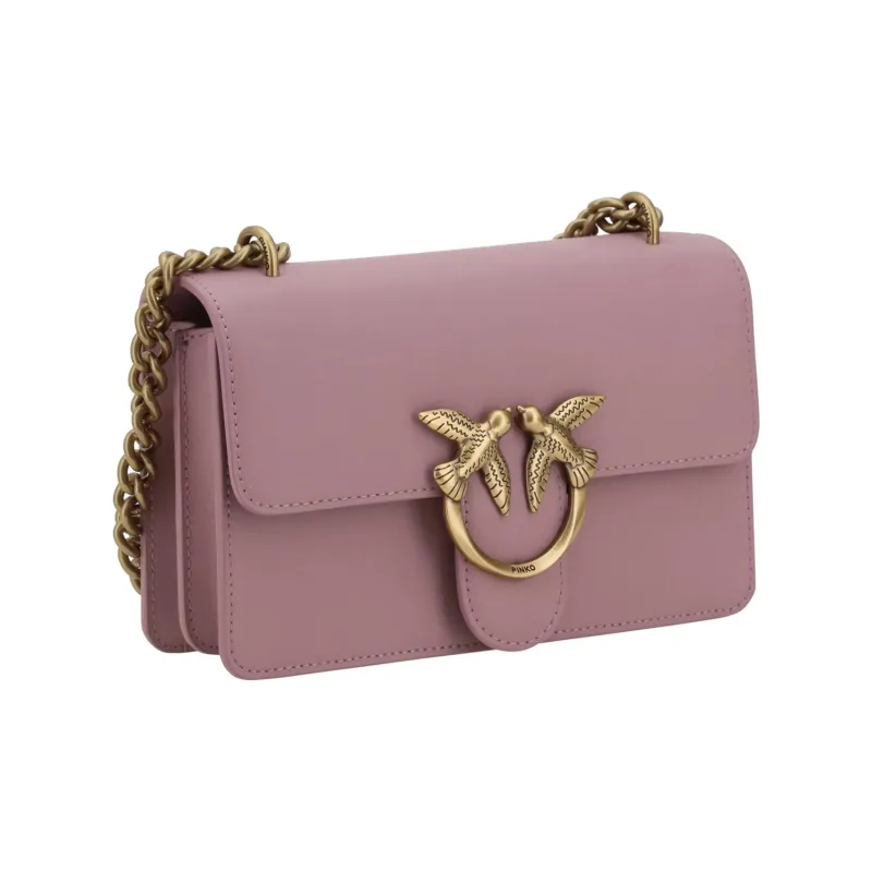 PINKO LOVE Series Calfskin Crossbody Bag, Shoulder Bag Mini Women's Violet Purple-1