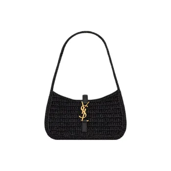 SAINT LAURENT LE5A7 Raffia Handbag Mini Women's Black