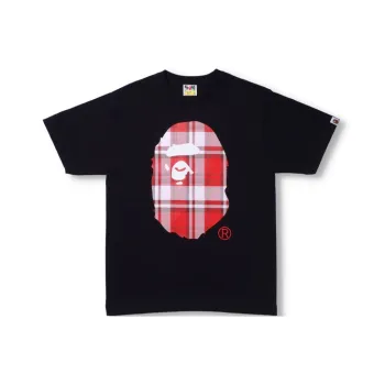 A BATHING APE Check Gift Ape Head Tee