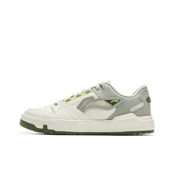 LiNing COMMOM 80s Anti Slip Wear Resistant Low Top Skateboard Shoes Men's White Green